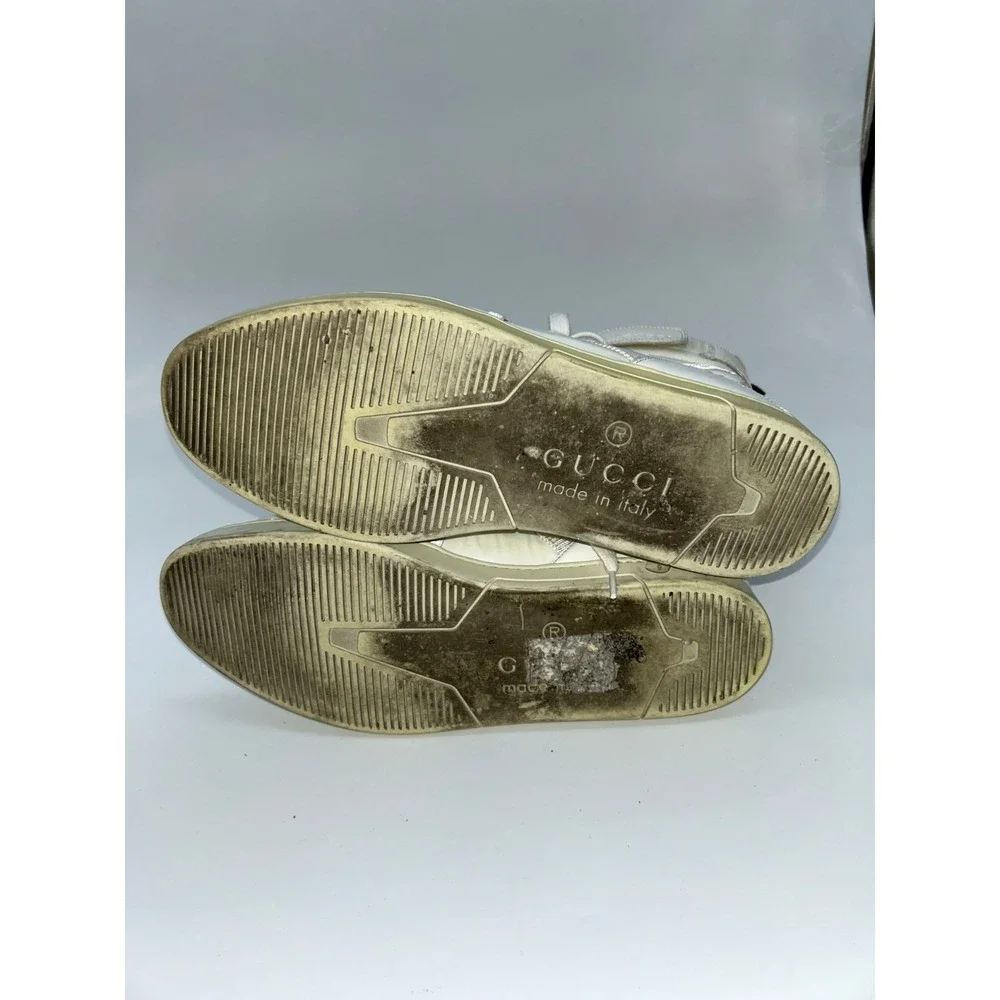 Gucci Sneakers Men's White Leather Waterproof Lace Up Ankle Athletic Shoes - 9